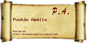 Puskás Amália névjegykártya